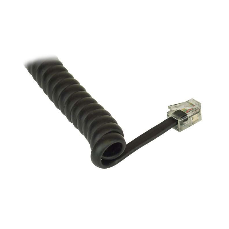 Good Connections  RJ10 Telefonhörerkabel 4m Spiralkabel Stecker/Stecker schwarz | 04040849680021