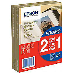 EPSON C13S042167 Premium Glossy Photo Paper, 100 x 150 mm, 255g/m&sup2;, 2x40 Blatt