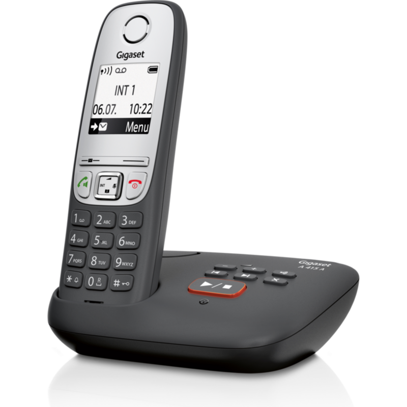 Gigaset  A415A schnurloses Festnetztelefon (analog) mit Anrufbeantworter, schwarz | 04250366836980