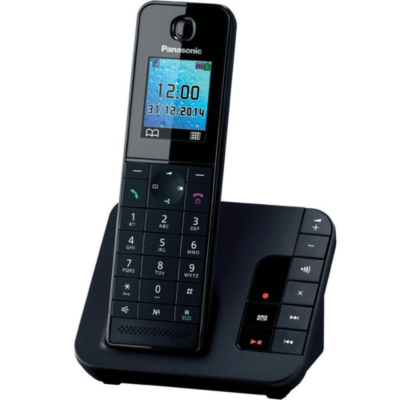 KX-TGH220GB schnurloses Festnetztelefon (analog) mit AB, schwarz-matt