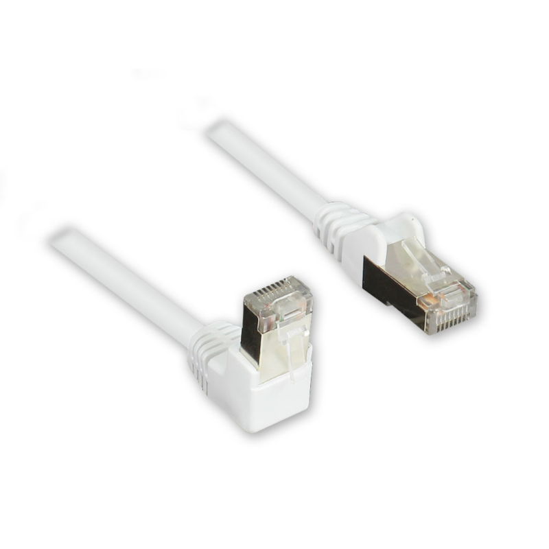 Good Connections  Patchkabel Cat. 5e RJ45 Winkelstecker and 1x gerade weiß 5m | 04014619756544