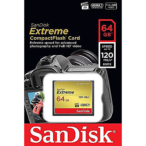 SanDisk Extreme 64 GB CompactFlash Speicherkarte (120 MB/s)