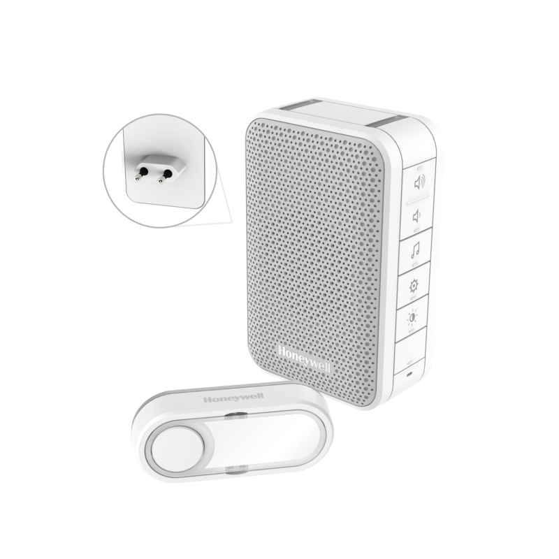 Honeywell  Serie3 Funk-Gong-Set für Steckdosen Lautstärkeregelung LED weiß | 05004100965141