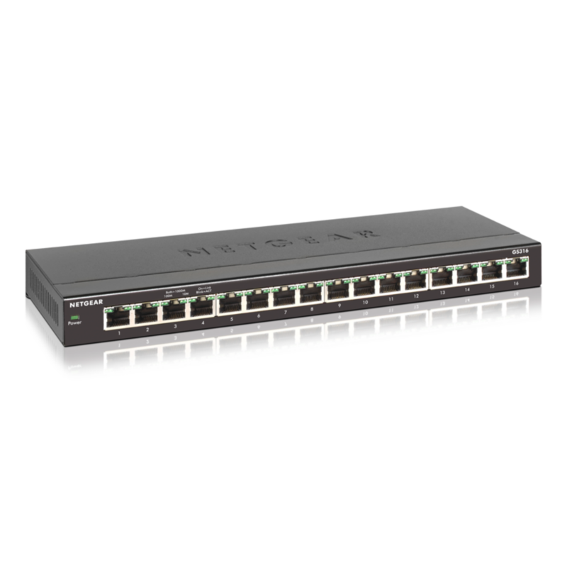 Netgear  GS316 16x Gigabit Switch 10/100/1000MBit Metallgehäuse GS316-100PES | 00606449113136