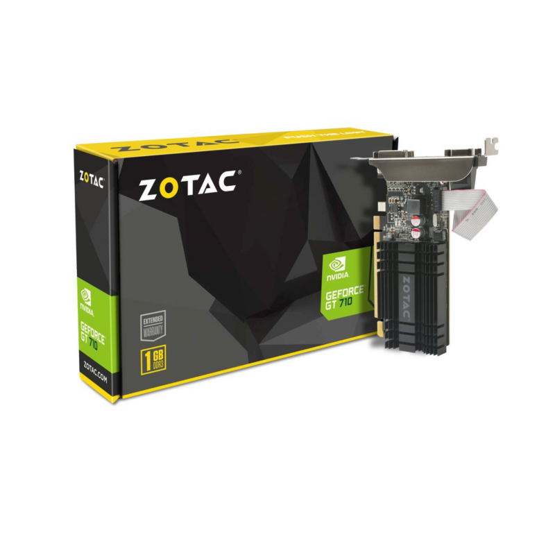 Zotac  GeForce GT 710 1GB DDR3 Grafikkarte DVI/HDMI/VGA Low Profile passiv | 04895173608872