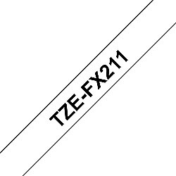 Brother TZe-FX211 Schriftband 6mm x 8m schwarz auf weiss Flexi-Tape