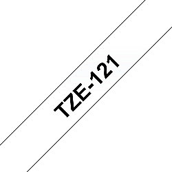 Brother TZe-121 Schriftband schwarz auf farblos 9mm x 8m P-touch selbstklebend