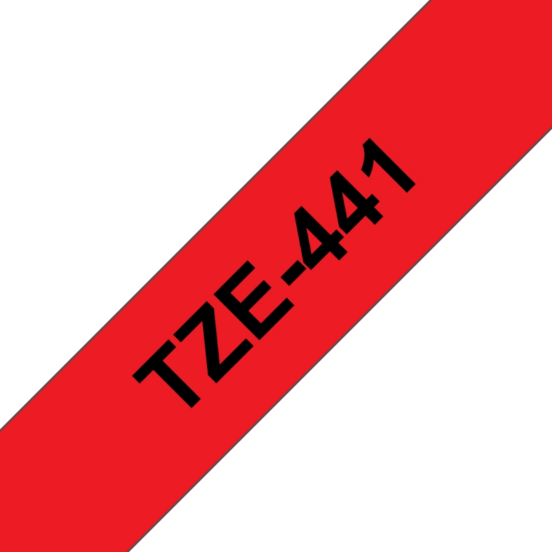 Brother  TZe-441 Schriftband, 18mm x 8m , schwarz auf rot, selbstklebend | 04977766686327
