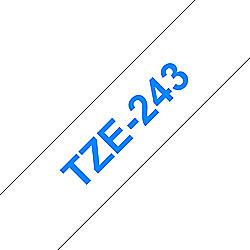 Brother TZe-243 Schriftband, 18mm x 8m, blau auf wei&szlig;, selbstklebend
