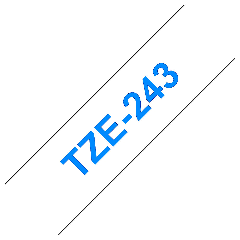 Brother TZe-243 Schriftband, 18mm x 8m, blau auf weiß, selbstklebend