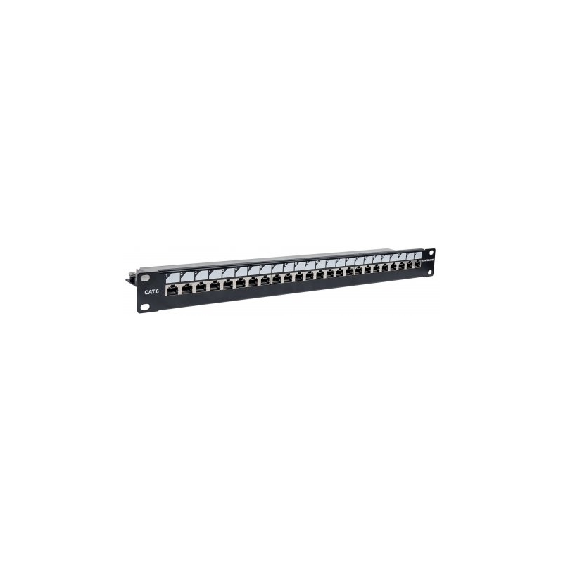Intellinet  Abschließbares 24-Port Cat6 Patchpanel geschirmt schwarz / silber | 00766623720588