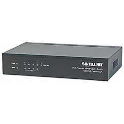 Intellinet 5-Port PoE+ Gigabit Switch mit PoE Passthrough 26W