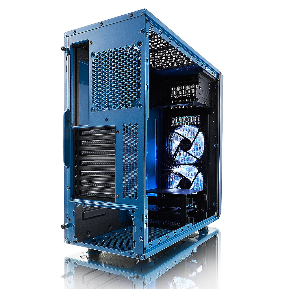 Fractal Design Focus G ATX Gaming Gehäuse mit Seitenfenster, Blau
