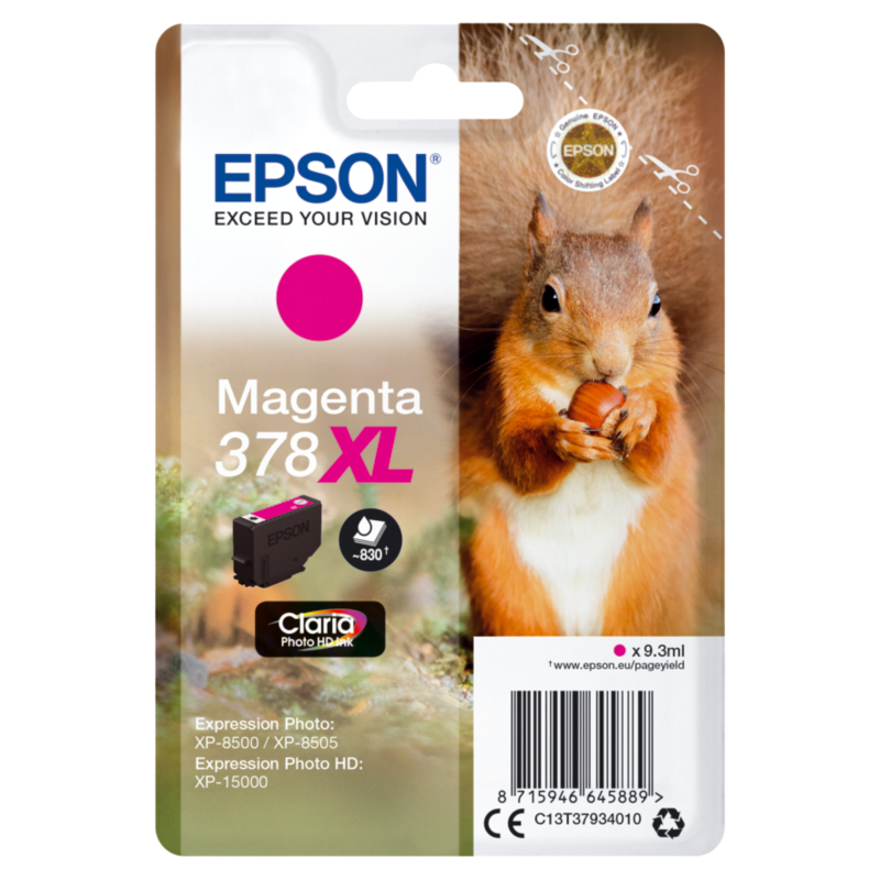 Epson  C13T37934010 Druckerpatrone 378XL Magenta ca. 830 Seiten | 08715946645889