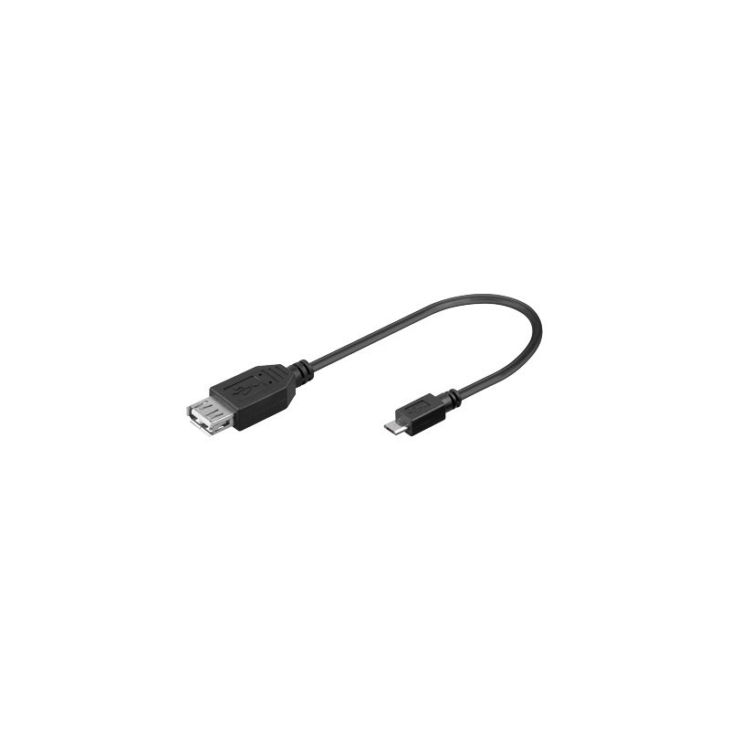 Good Connections  USB 2.0 Adapterkabel 0,2m Bu. A zu St. micro B OTG schwarz | 04014619681747