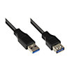 Good Connections USB 3.0 Verlängerungskabel 1m St. A zu Bu. A schwarz