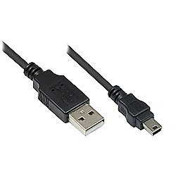 Good Connections 1,0m USB2.0 St. A zu St. mini B Anschlusskabel schwarz 5-pin