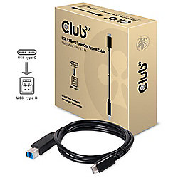 Club 3D 1,0m USB3.1 Gen2 Typ-C zu Typ-B Kabel schwarz Stecker zu Stecker