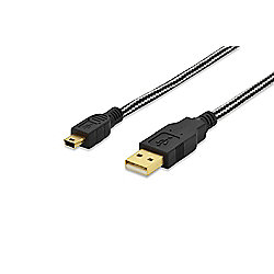 ednet USB 2.0 Anschlusskabel A-mini B Stecker 1,0m
