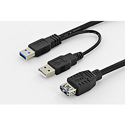 ednet USB 3.0 Y-Adapter Kabel 2x USB-A auf 1x USB-A