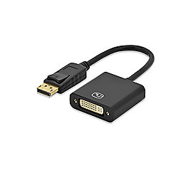 ednet DisplayPort auf DVI Buchse Adapterkabel vergoldete Kontakte 0,15m schwarz