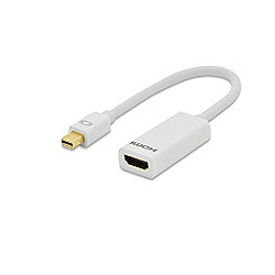 ednet mini DisplayPort auf HDMI Buchse Adapterkabel vergoldet 0,15m wei&szlig;