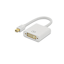 ednet mini DisplayPort auf DVI Buchse Adapterkabel vergoldet 0,15m wei&szlig;