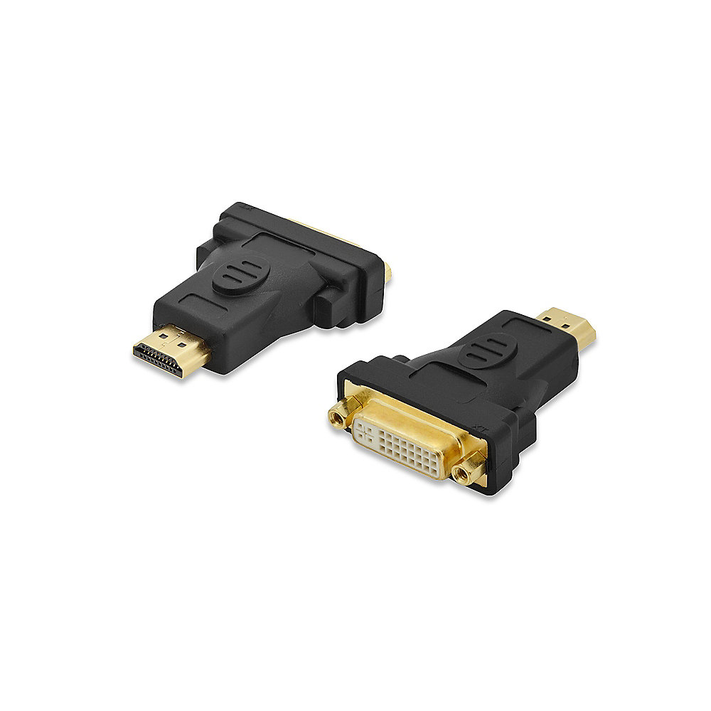 ednet HDMI Adapter A St./DVI Bu. 3D tauglich vergoldete Kontakte schwarz