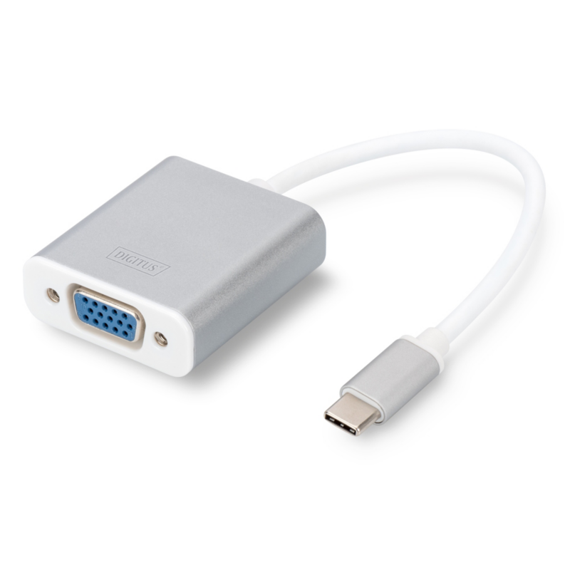 Digitus  USB 3.0 Adapter 0,2m Typ-C zu VGA Grafik 1080p St./Bu. weiß | 04016032385967