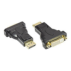 Good Connections DisplayPort St. zu DVI-I Bu. Adapter schwarz 24K vergoldet