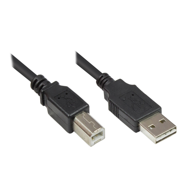 Good Connections  USB 2.0 Anschlusskabel 2m A-B Stecker schwarz | 04014619576739