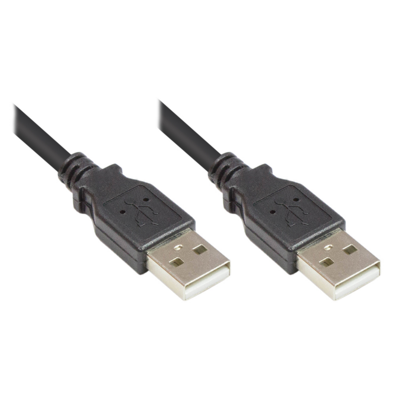 Good Connections  USB 2.0 Anschlusskabel 0,5m EASY Stecker A zu A schwarz | 04014619165711