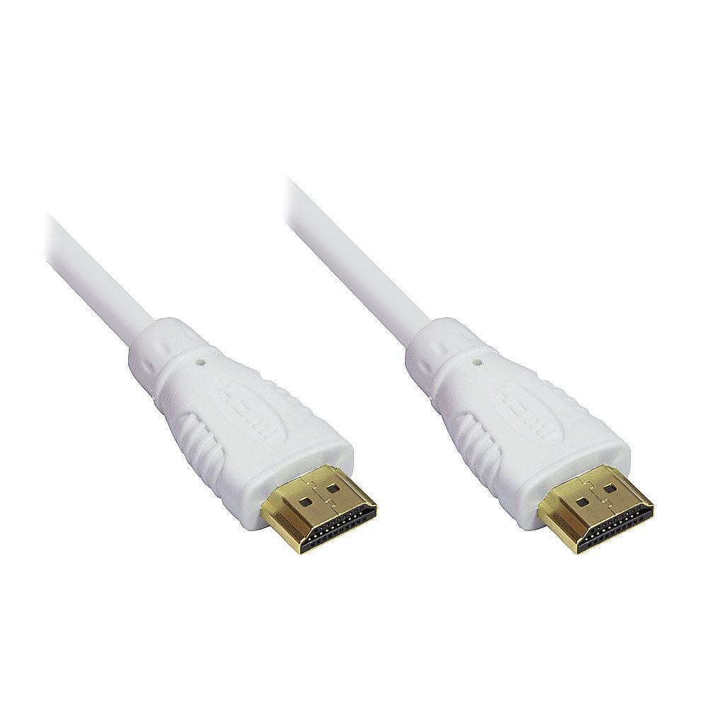 Good Connections High Speed HDMI Kabel mit Ethernet gold Stecker 1m weiß
