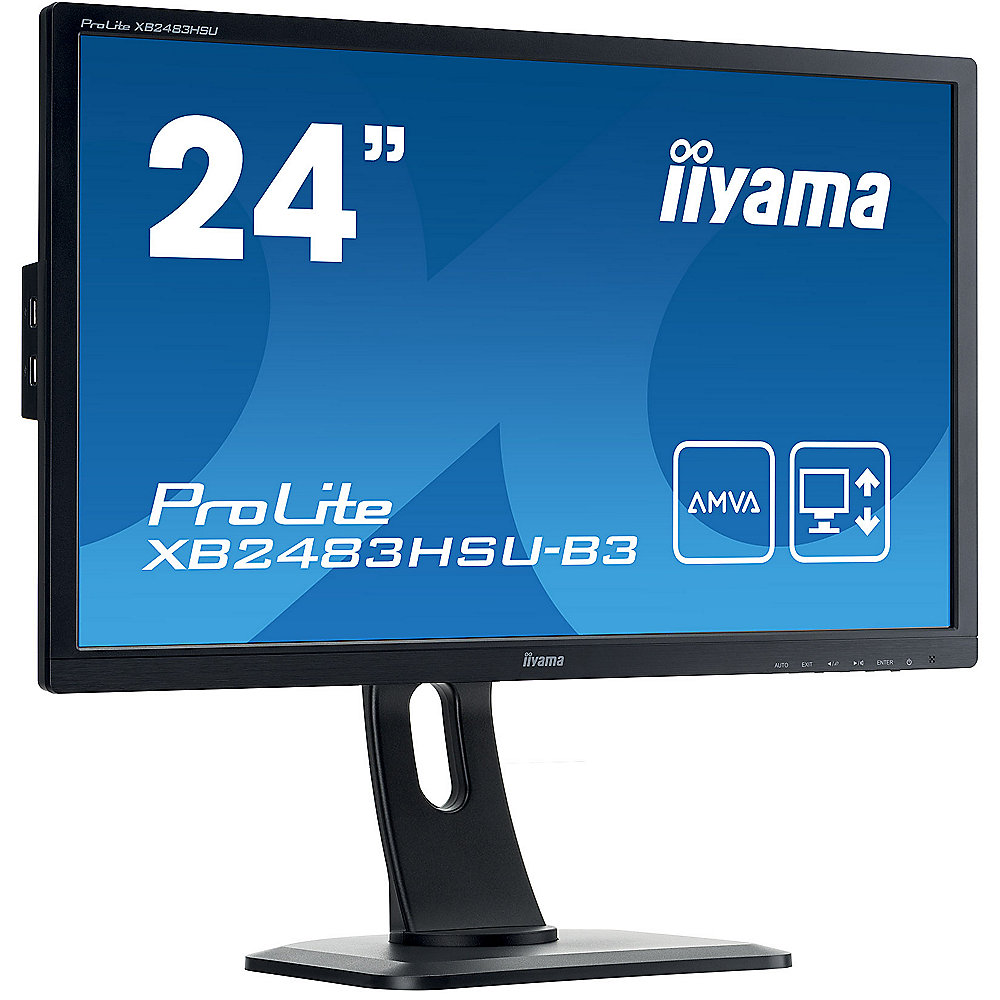 iiyama ProLite XB2483HSU-B3 60,5cm (23,8") 16:9 FullHD VGA/DP/HDMI/USB 4ms