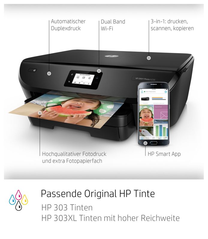 Hp Envy Photo 6230 Tintenstrahl Multifunktionsdrucker Scanner