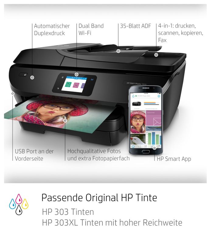 Hp Envy Photo 7830 Tintenstrahl Multifunktionsdrucker Scanner