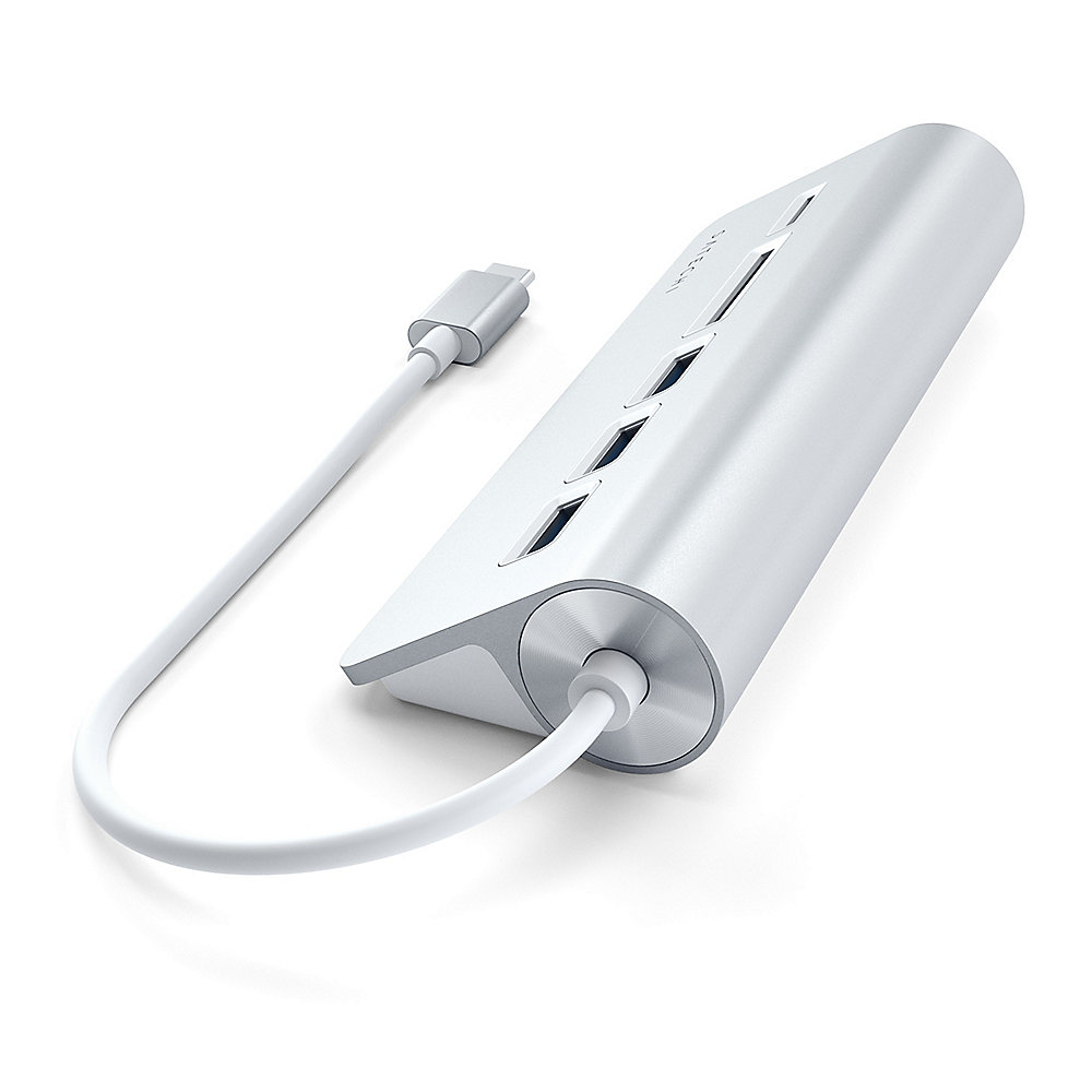 Satechi Type-C Aluminium USB Hub &amp; Card Reader silber