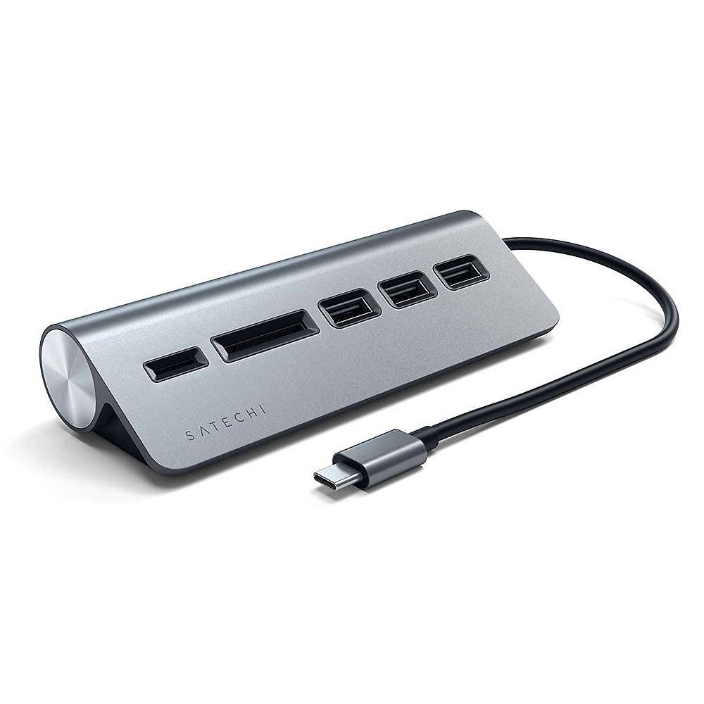 Satechi Type-C Aluminium USB Hub &amp; Card Reader space gray