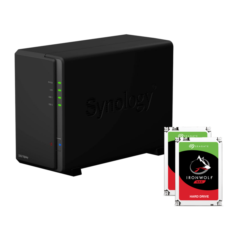 Synology  DS218play NAS System 2-Bay 4TB inkl. 2x 2TB Seagate ST2000VN004 | 04711174722884