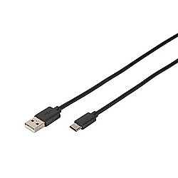 Digitus USB 2.0 Anschlusskabel 1,8m Typ-C zu A High Speed St./St. schwarz