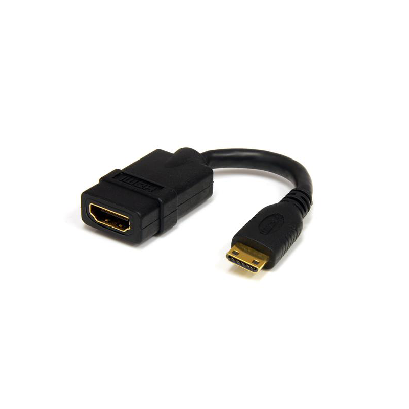 Startech  HDMI Adapter 0,12m HDMI zu HDMI mini High Speed Bu./St. schwarz | 00065030845861