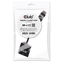 Club 3D DisplayPort 1.2 zu aktiven HDMI 2.0 Adapter 4K60Hz schwarz