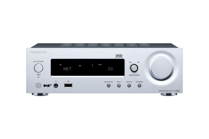 Onkyo R N855 Netzwerk Stereo Receiver Silber Multiroom