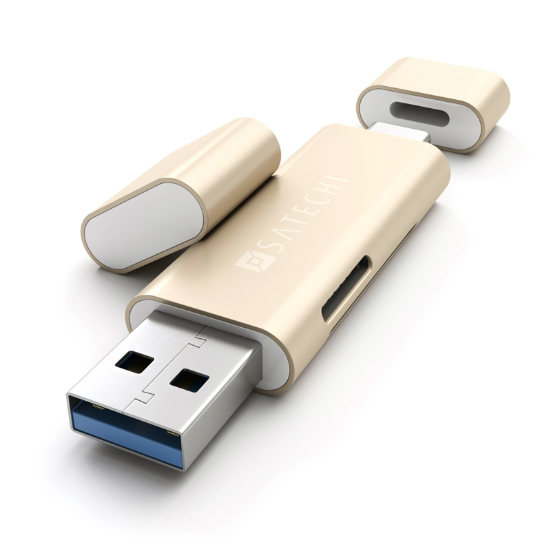 Satechi  USB-C USB 3.0 und Micro/SD Card Reader Gold | 00879961005900