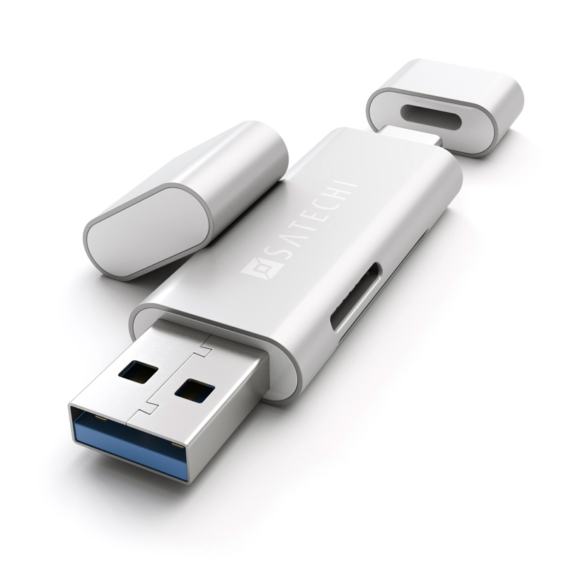 Satechi  USB-C USB 3.0 und Micro/SD Card Reader Silber | 00879961005894