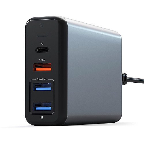 Satechi 75W Multi-Port Travel Charger Space Gray