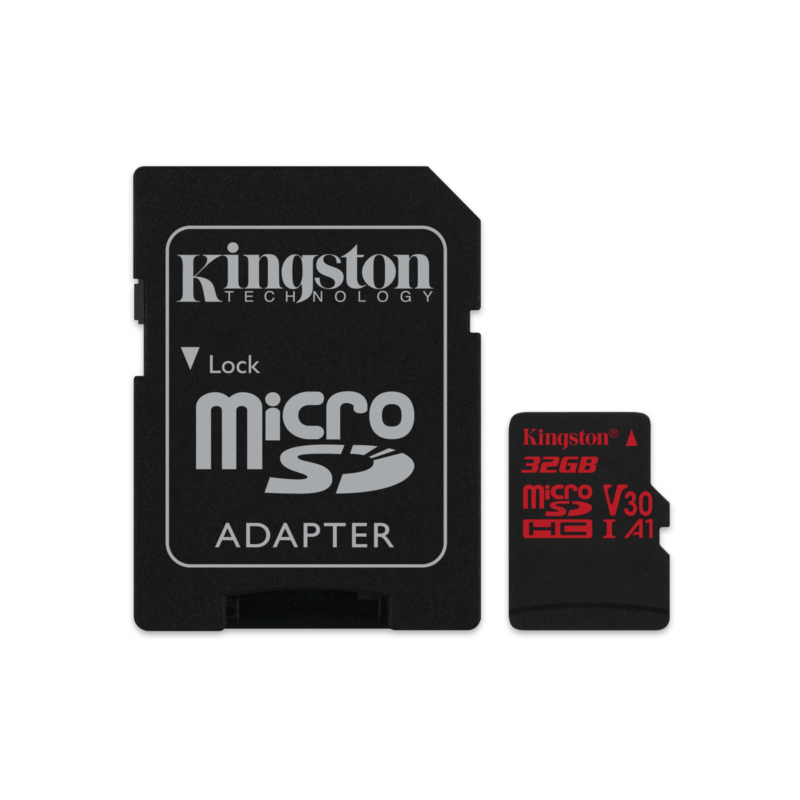 Kingston  Canvas React 32 GB microSDHC Speicherkarte Kit (80 MB/s, A1, V30) | 00740617276190