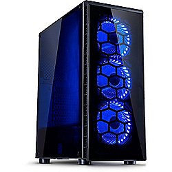 InterTech CXC2 Midi Tower ATX Gaming Geh&auml;use Seitenfenster, blaue LED