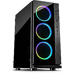 InterTech W-III RGB Midi Tower ATX Gaming Geh&auml;use Seitenfenster
