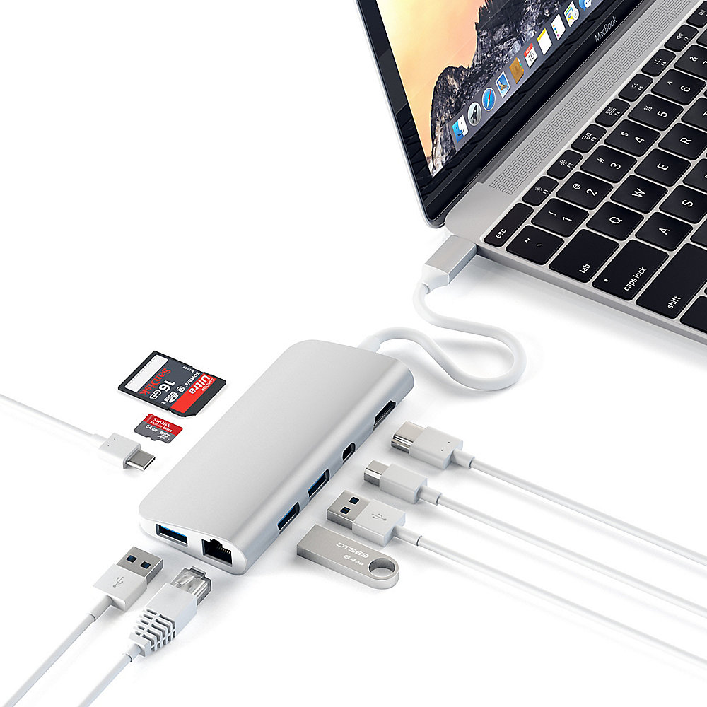 Satechi USB-C Multimedia Adapter Silber